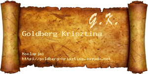 Goldberg Krisztina névjegykártya